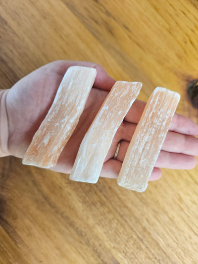 Small Peach Selenite Rod