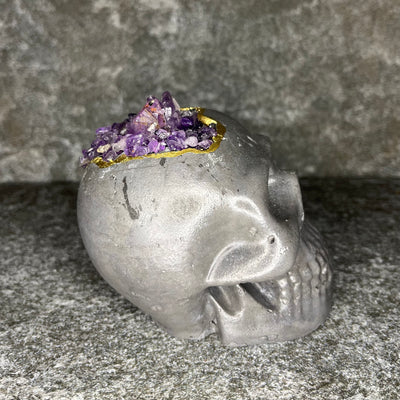 Amethyst Cement Skull #2