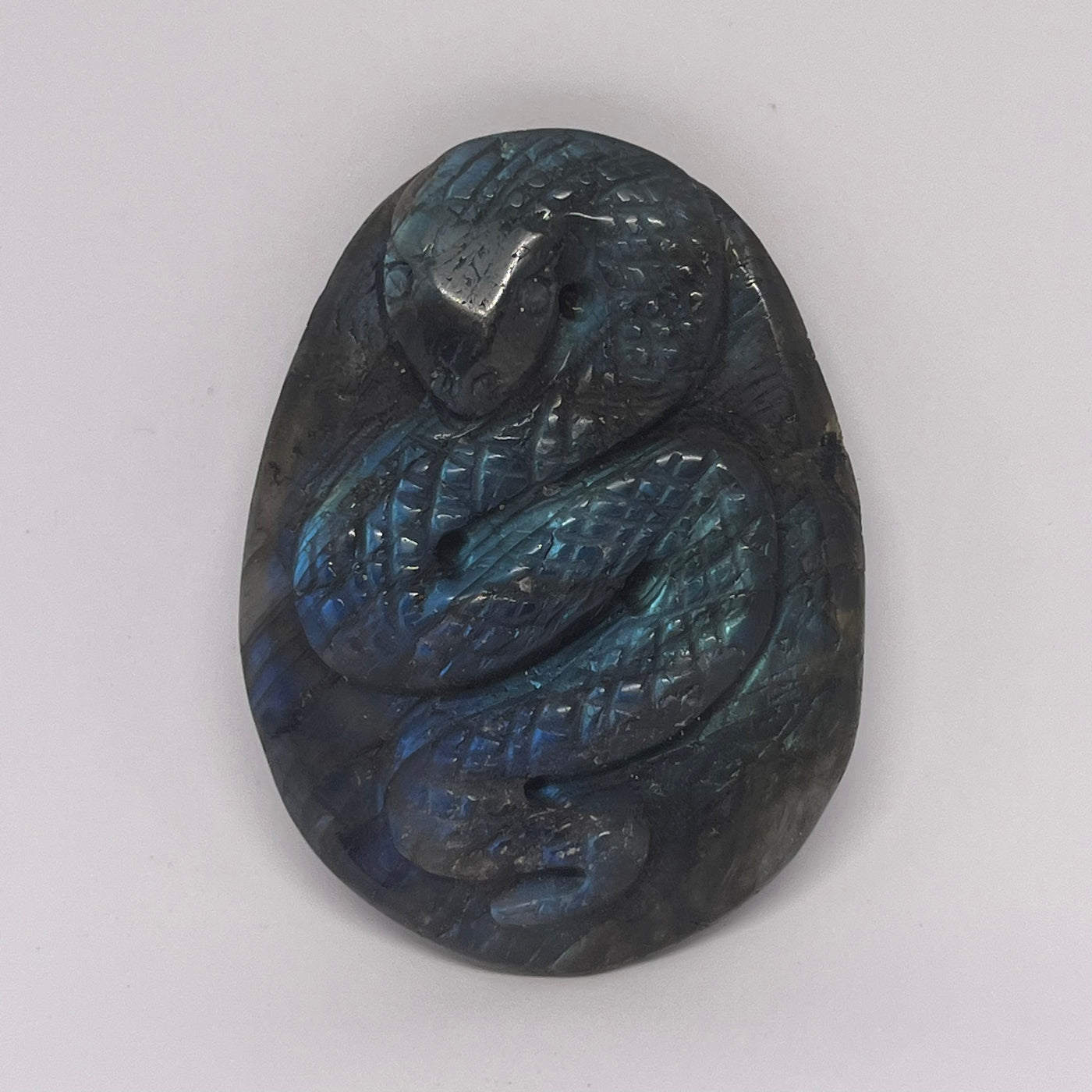 Labradorite Flat Snake Carving