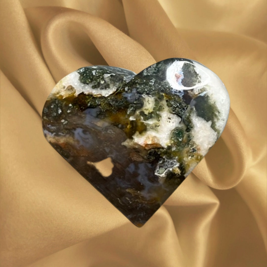 Moss Agate Heart