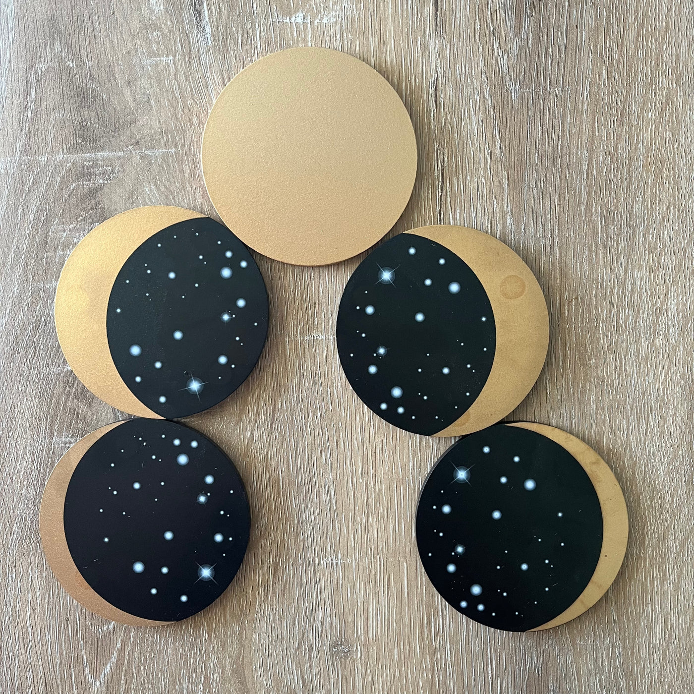 Moon Phase Coaster Set